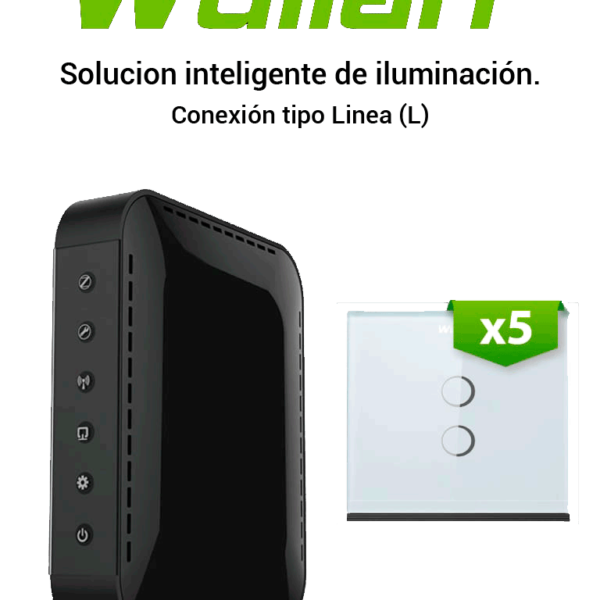 Wulian Bv6Il5L - Paquete Para Control De Iluminacion Con 5 Apagadores Dobles Solo Linea Con Central Inteligente Brainv6