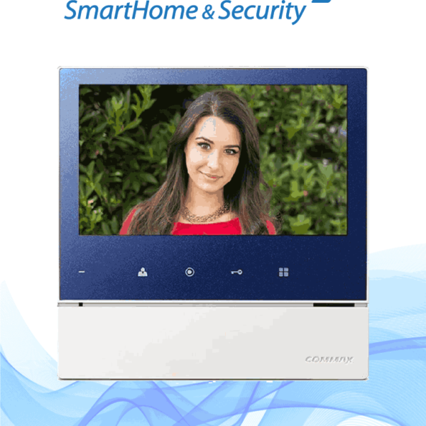 Commax Cdv70H2 - Monitor Azul Y Blanco Manos Libres De 7 Pulgadas Para Videoportero, Soporta Hasta 2 Frentes De Calle, Función De Apertura De Puerta