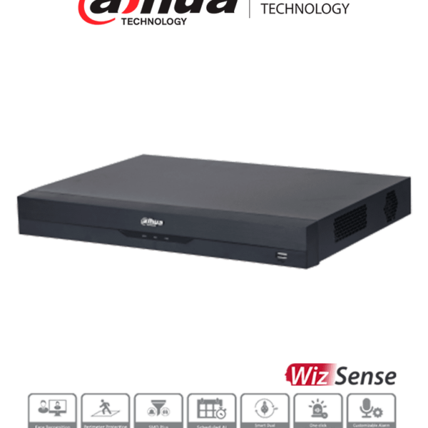 Dahua Xvr5216A-4Kl-I3 - Dvr De 16 Canales 4K/ Wizsense/ H.265+/ 16 Canales Hdcvi+16 Ip/ Hasta 32 Ch Ip/ 2 Ch De Reconocimiento Facial/ Sdm Plus/ Protección Perimetral/ 2 Sata De Hasta 10Tb/ 16&3 E&S De Alarmas/ 4 Canales De Audio/ Iot/ Pos/