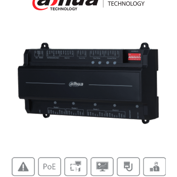 Dahua Asc2202B-D - Panel De Control De Acceso De 2 Puertas Y 4 Lectoras/ Tcp/Ip/ Wiegand/ 100,000 Usuarios, 3,000 Huellas Y 500,000 Registros/ Soporta Interlock, Anti-Passback, Desbloqueo Remoto/ Funcion Watchdog #Accdahu