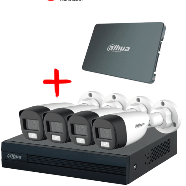 Dahua Kit/Xvr1B04-I-Ssd512G4Hfw-Il-A - Kit Iluminación Dual De 4 Canales Con Ssd De 512Gb/ 4 Camaras Il De 2 Megapixeles Con Microfono/ Dvr Cooper-I Wizsense/ Con Ia/ 4 Ch+1 Ip/ Accesorios Incluidos/ #Lonuevo #Dpaq #Anivdahkit+M #Mci2 #Dmd