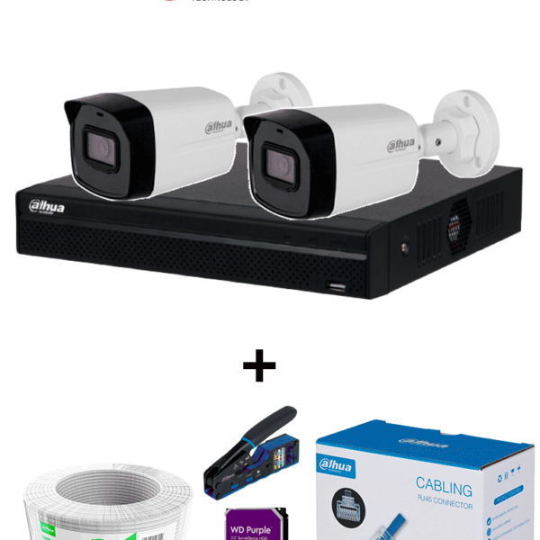 Bundle Nvr+2Bulletip -Compra 1 Nvr Nvr1104Hs-P-S3 De 4 Canales Y Llévate Mas 2 Cámaras Ipc-B1E20 / Bobina De 100 Metros/ Caja Con 100 Plugs/ Pinza De Corte De Plugs/ Disco Duro De 1Tb/ #Miprimerip