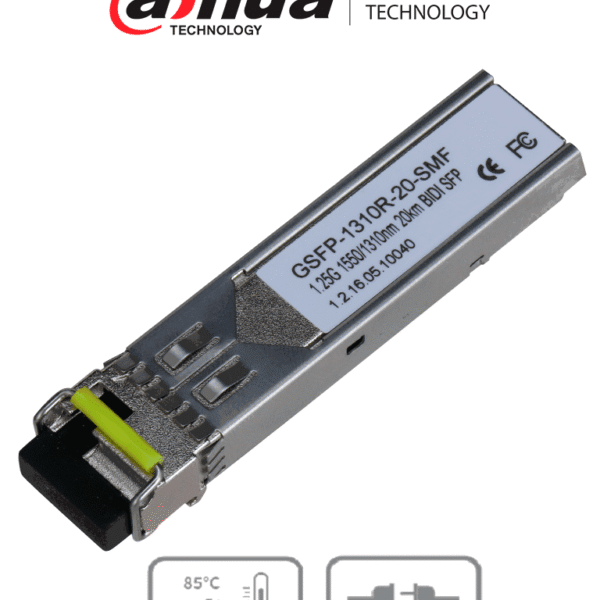 Dahua Gsfp1310R20Smf- Modulo Fibra Optica Sfp Monomodo/ Trasmision Bidireccional/ Conector Lc/ Hasta 20Km/Tx 1550Nm,Rx 1310Nm