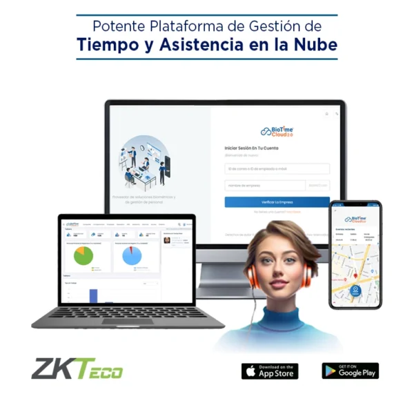 Zkteco Biotimecloudstandard - Licencia De Asistencia En La Nube Para 50 Empleados, 6 Terminales, 75,000 Eventos Y 25 Cuentas De App, Suscripción Por Un Año #Bc2