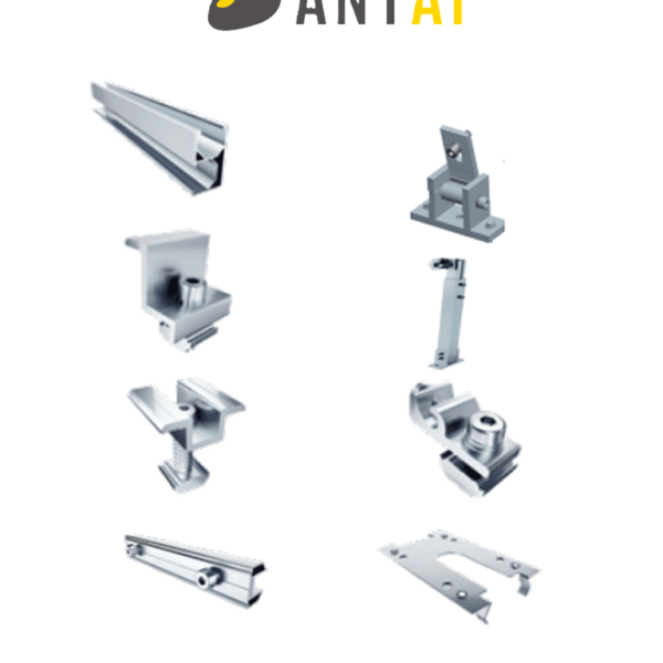 Antai Stfltrf - Kit De Estructura De Aluminio Para 2 Módulos Con Inclinación De 15º A 30º En Vertical / Para 2 Paneles No Incluidos #Solar #Mci1
