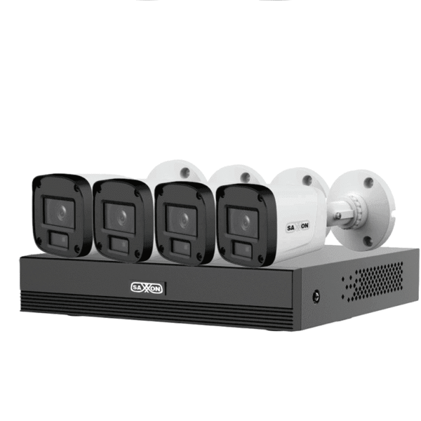 Saxxon Sua-Kit/Xvr1E04-I/4-B10P-0280B - Kit De 4 Canales Hdcvi/ Cámaras B10P De 1Mp 720P/ Lente De 2.8Mm Con Apertura De Hasta 100°/ Grabador De 4 Canales Con Detección De Movimiento Inteligente/ Entradas Y Salidas De Audio/ #Lonuevo #Saxi #Gsa