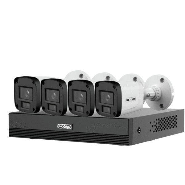 Saxxon Sua-Kit/Xvr1E04-I/4-B20P-0280B - Kit 4 Canales Hdcvi 1080P/ 4 Cámaras B20P 2.8Mm Apertura Hasta 100°/ Grabador Soporta Hasta 5 Canales Ip Y Detección De Movimiento Inteligente/ Policarbonato/ #Lonuevo #Saxi #Gsa