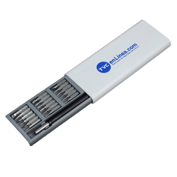 Tvc Yumbe - Set De Desarmador Con 24 Puntas Intercambiables/ Mango Adaptador/ Medidas 16.6 X 6.7 Cm/ #Vota