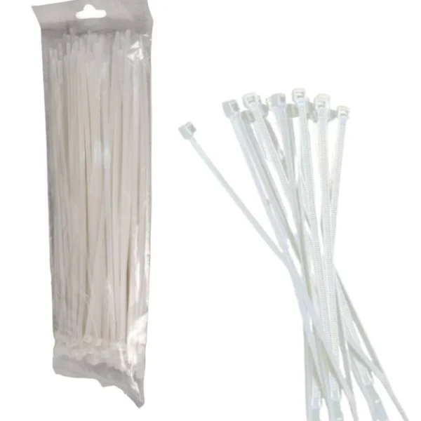 Saxxon Cn36X150 - Cincho Sujetacable / 3.6 Mm X 150 Mm / Blanco / Bolsa Con 100 Piezas / Nylon