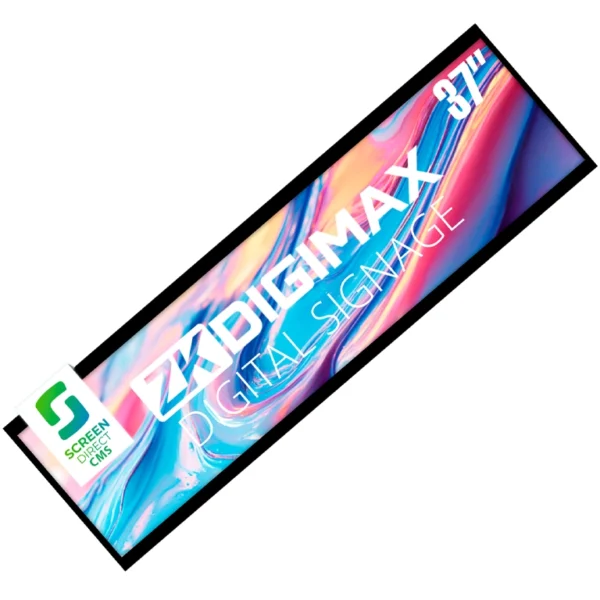 Zkdigimax Dg03S1W37 - Pantalla Lcd Estrecha De 37" Para Estantería, Ultrapanorámica, Resolución Full Hd, Android 8.1, Alta Brillantez