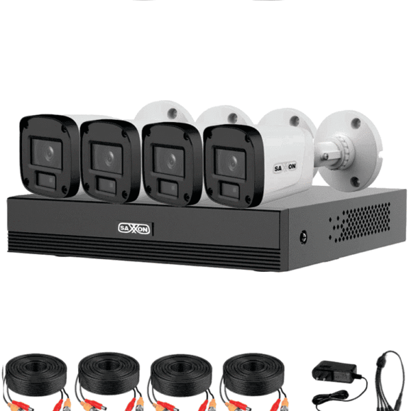 Saxxon Sua-Kit/Xvr1E04-I/4-B20P-0280B - Kit 4 Canales Hdcvi 1080P/ 4 Cámaras B20P 2.8Mm Apertura Hasta 100°/ Grabador Soporta Hasta 5 Canales Ip Y Detección De Movimiento Inteligente/ Policarbonato/ #Lonuevo #Saxi #Gsa #Gss