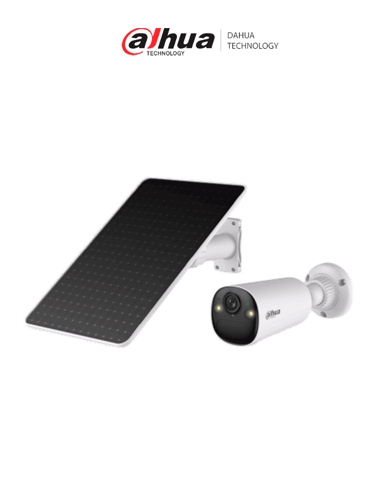 Dahua Dh-Kit/Bf4Cp-4G-Xl/M0508- Kit Cámara Bullet 4G Con Panel Solar Con Batería Incluida/ 4 Megapíxeles/ Aov (Always-On Video)/ 122.5°/ Alarma De Luz Y Sonido/ Audio Bidireccional/ Detección De Humanos Y Vehículos/ Ranura Para Micro Sd/ Ip66/#Lonuevo