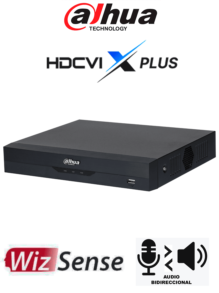 Dahua Dh-Xvr5116Hs-I3/T - Dvr De 5Mp Lite Con Wizsense/ Hdcvi X Plus/ Audio Bidireccional En 16 Canales/Soporta 16 Canales + 8 Ip O Hasta 16 Canales Ip/ Reconoc. Facial Y Protección Perimetral En 1 Canal/ Sdm Plus/ H.265+/Compatible Con Dolink Care #Dvnu