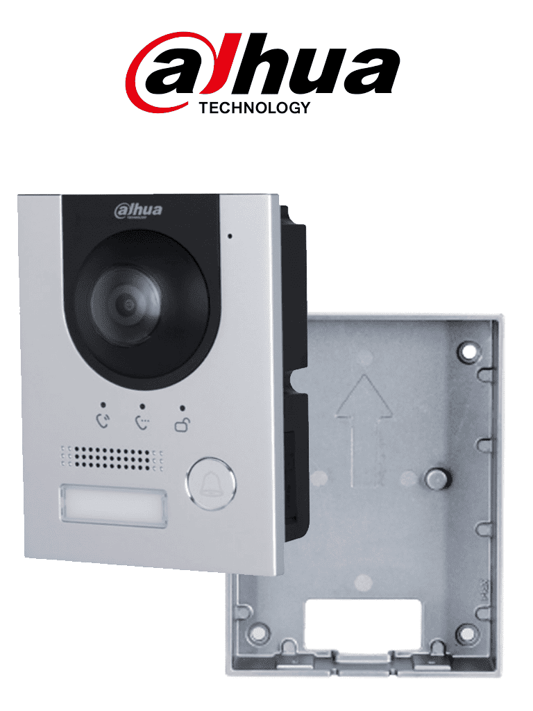 Dahua Paquete De Frente De Calle Dhi-Vto2201F-P-S2 Ip 2Mp/ Ik 07/ Ip 65/ Control De Cerradura/ Aluminio/ Compatible Con App Dmss/ Apertura Remota/ Alimentación A 12V+ Caja De Insatalación En Muro Vtm115 De Video Portero Dahua