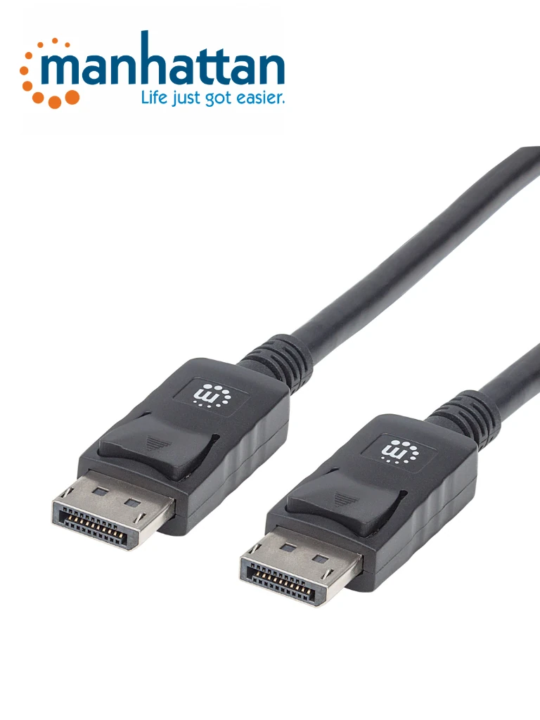Manhattan 307116 - Cable Displayport V1.2 M-M 2.0M Negro 4K60Hz