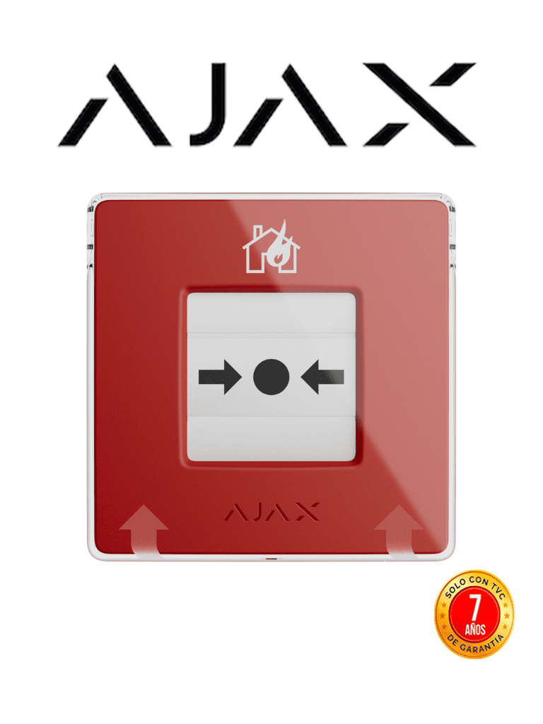 Ajax Manual Callpoint (Red) - Estación Manual Inalámbrica Reajustable Con Escenarios Programables. Versión De Color Rojo.