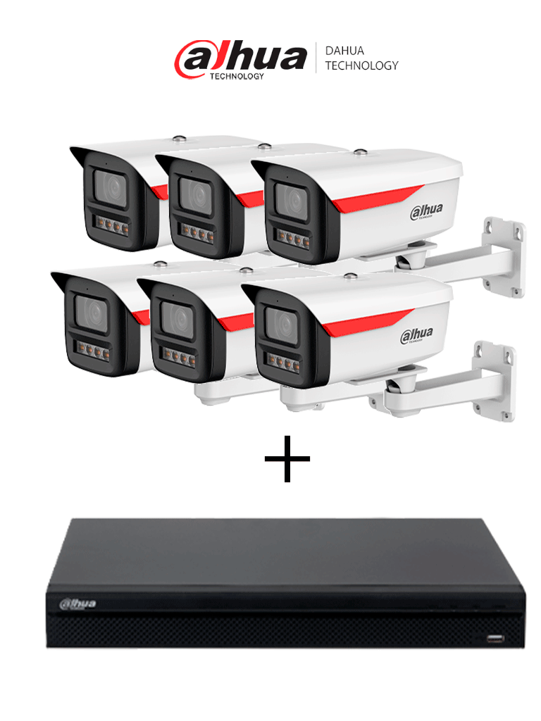 Paquete Dahua Dh-Ipc-Hfw2249Mp-S-Led-0360B-B-Pro- 6 Cámara Ip Bullet De 2Mp/Wizcolor/Wizsense + Dahua Nvr1108Hs-8P-S3/H - Nvr De 8 Megapixeles/ 4K/ 8 Canales Ip/ 8 Puertos Poe #Wyd