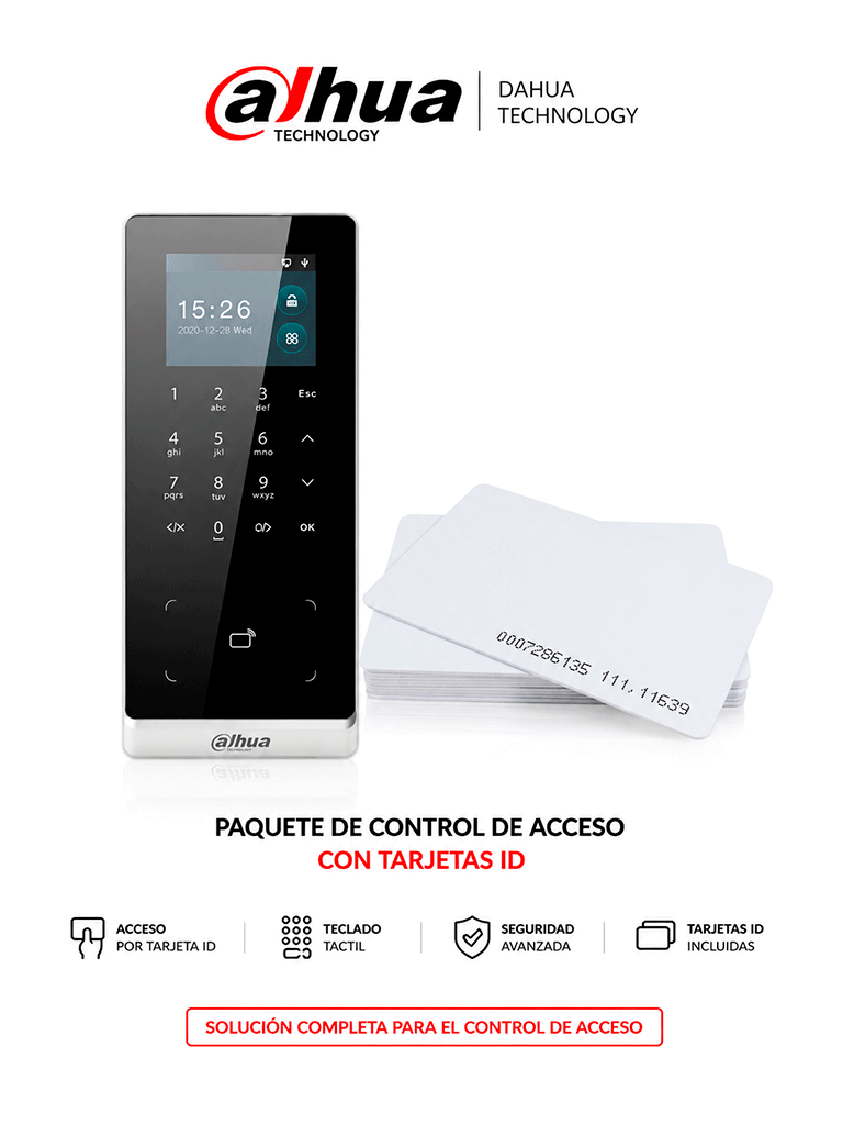 Dahua Asi2201Hdwidem - Paquete De Control De Acceso Wifi Con 50 Tarjetas Id 125 Khz Gratis #Tricolor