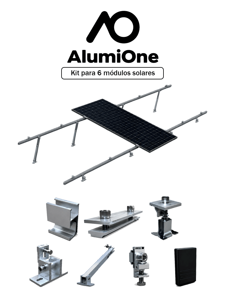 1V6 Arreglo De 6 Paneles - Kit De Montaje Para 6 Módulos Solares Con Inclinación De 15º A 30º En Vertical / Dimensiones 2382 X 1134 Mm / Para 6 Paneles No Incluidos #Solar #Mci1