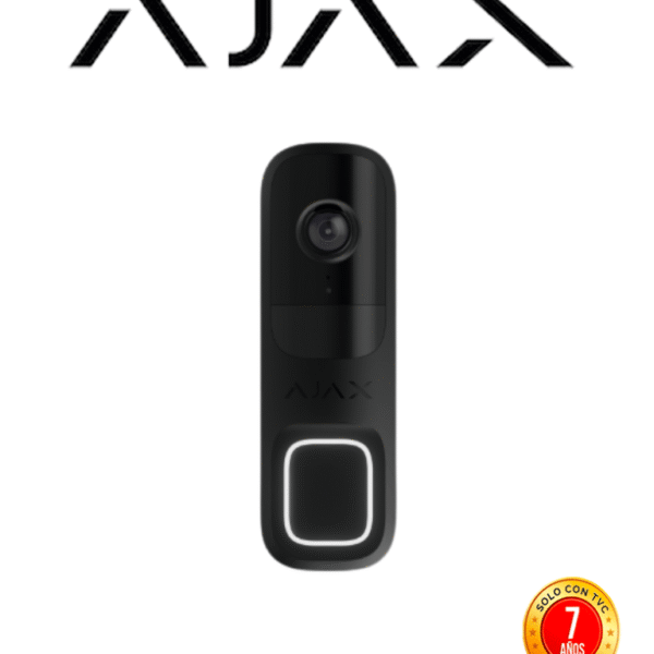 Ajax Doorbell B - Videoportero Con Ia Integrada, Sensor Pir Y Control A Través De App. Hdr 4Mp, 155° Iluminación Ir 6M Conexión Wi-Fi Y Jeweller Color Negro