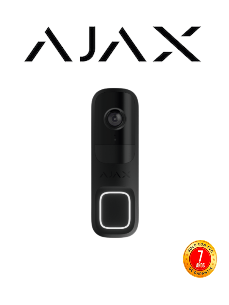 Ajax Doorbell B - Videoportero Con Ia Integrada, Sensor Pir Y Control A Través De App. Hdr 4Mp, 155° Iluminación Ir 6M Conexión Wi-Fi Y Jeweller Color Negro