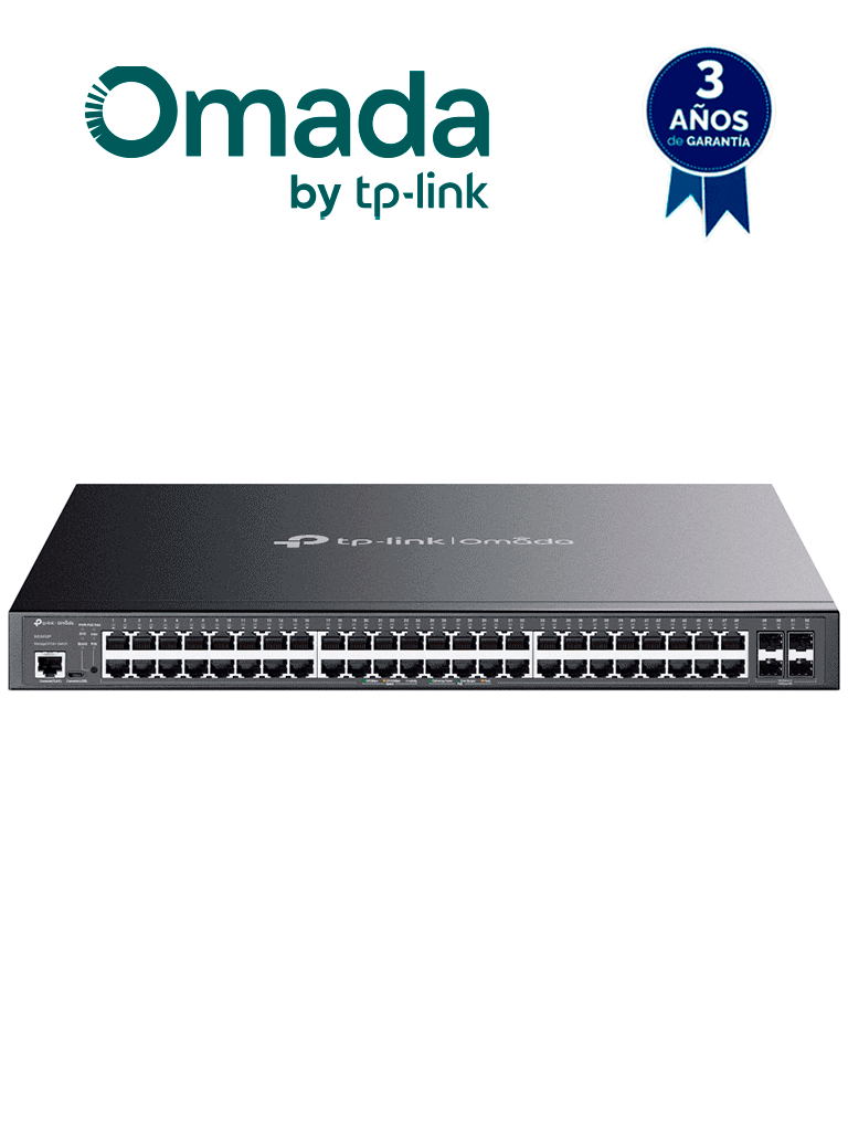 Tp-Link Sg3452P - Switch L2+ Omada Poe+ Con 48 Puertos Poe+ 10/100/1000 Mbps, 4 Puertos Sfp 1G, Consola Rj45/Microusb, Gestión Centralizada Omada/Stand-Alone, Soporte Multicast Igmp, Calidad De Servicio (Qos), Y Presupuesto Poe 384W #May2