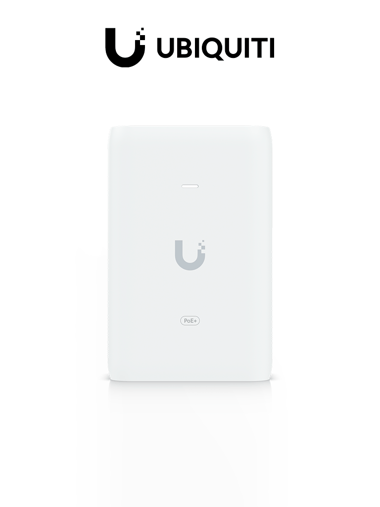Ubiquiti U-Poe+ - Inyector Poe Ieee8023At/ Voltaje De 48V Dc @ 0.65A/ Hasta 30W De Suministro Poe/ Ideal Para Conexión De Aps & Cámaras & Controles De Acceso/ Compatible Con Dispositivos Funcionen Con Estándar Poe 802.3Af/At